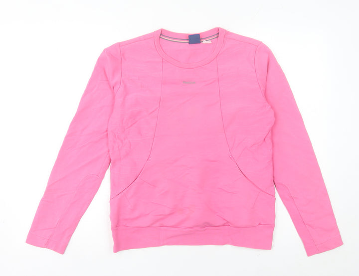 Reebok Womens Pink Sweatshirt Size 12 Crew Neck Long Sleeve Pullover