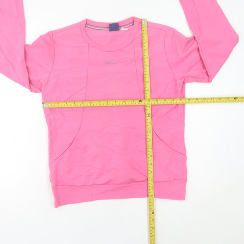 Reebok Womens Pink Sweatshirt Size 12 Crew Neck Long Sleeve Pullover