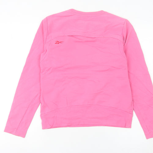 Reebok Womens Pink Sweatshirt Size 12 Crew Neck Long Sleeve Pullover