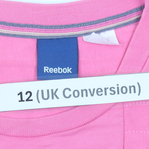 Reebok Womens Pink Sweatshirt Size 12 Crew Neck Long Sleeve Pullover