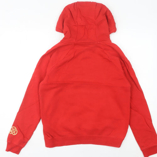 Nike Women's Red Hoodie Size 6 Cotton Blend Pullover Sweatshirt