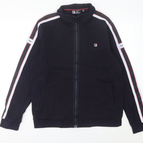 Fila Men’s Blue Full Zip Sweatshirt L Logo Sports Jacket