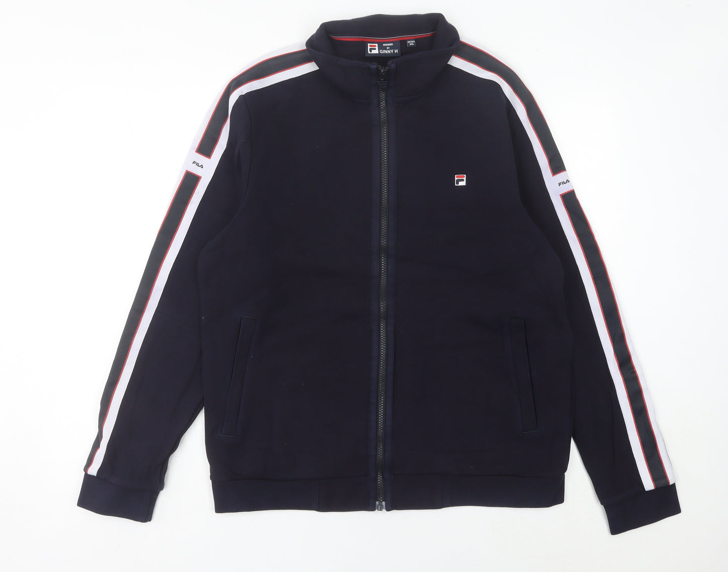 Fila Men’s Blue Full Zip Sweatshirt L Logo Sports Jacket