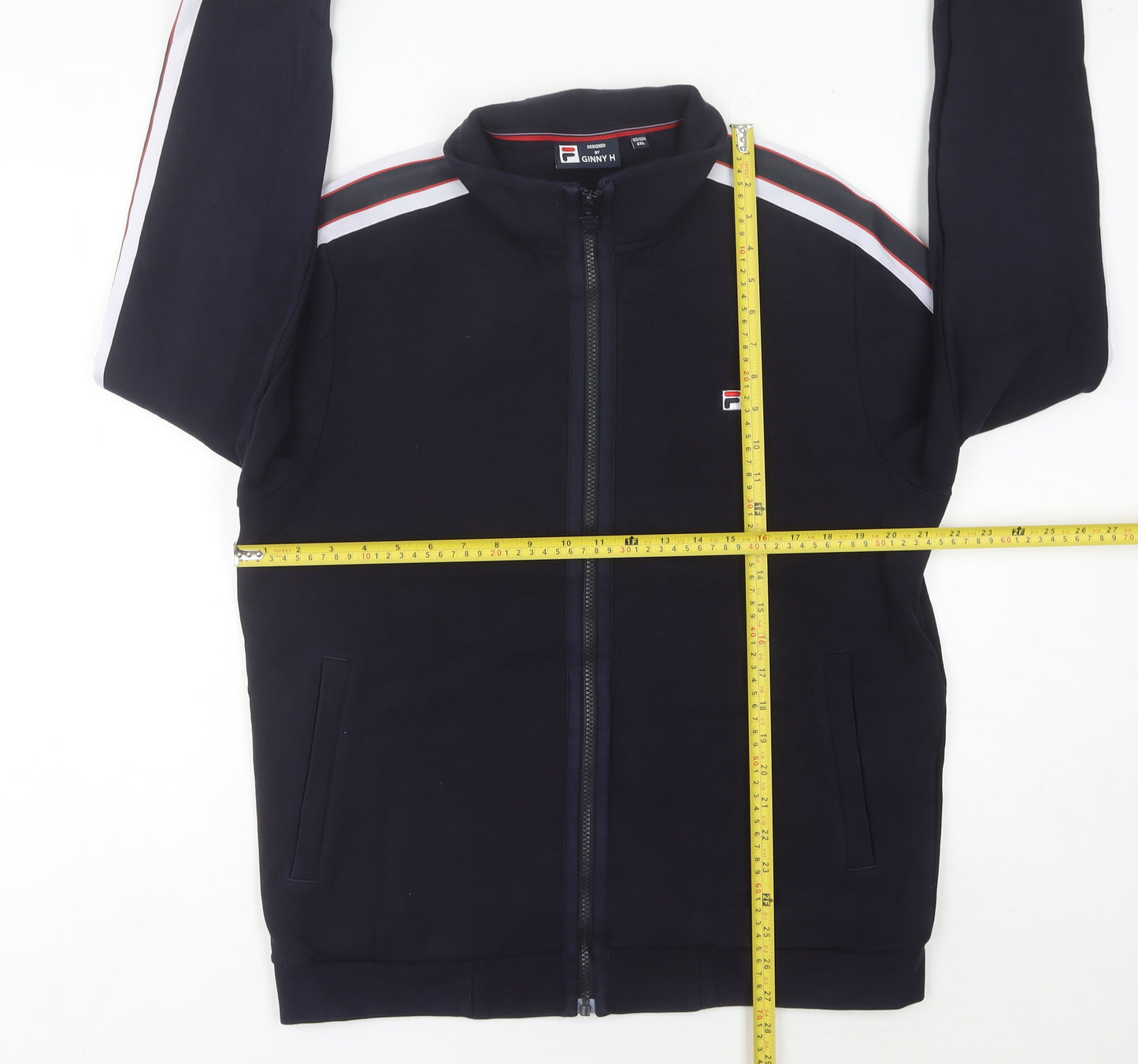 Fila Men’s Blue Full Zip Sweatshirt L Logo Sports Jacket