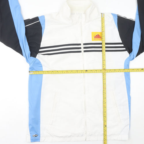 Adidas Men White Blue Track Jacket China Print Size M Full Zip Sportswear