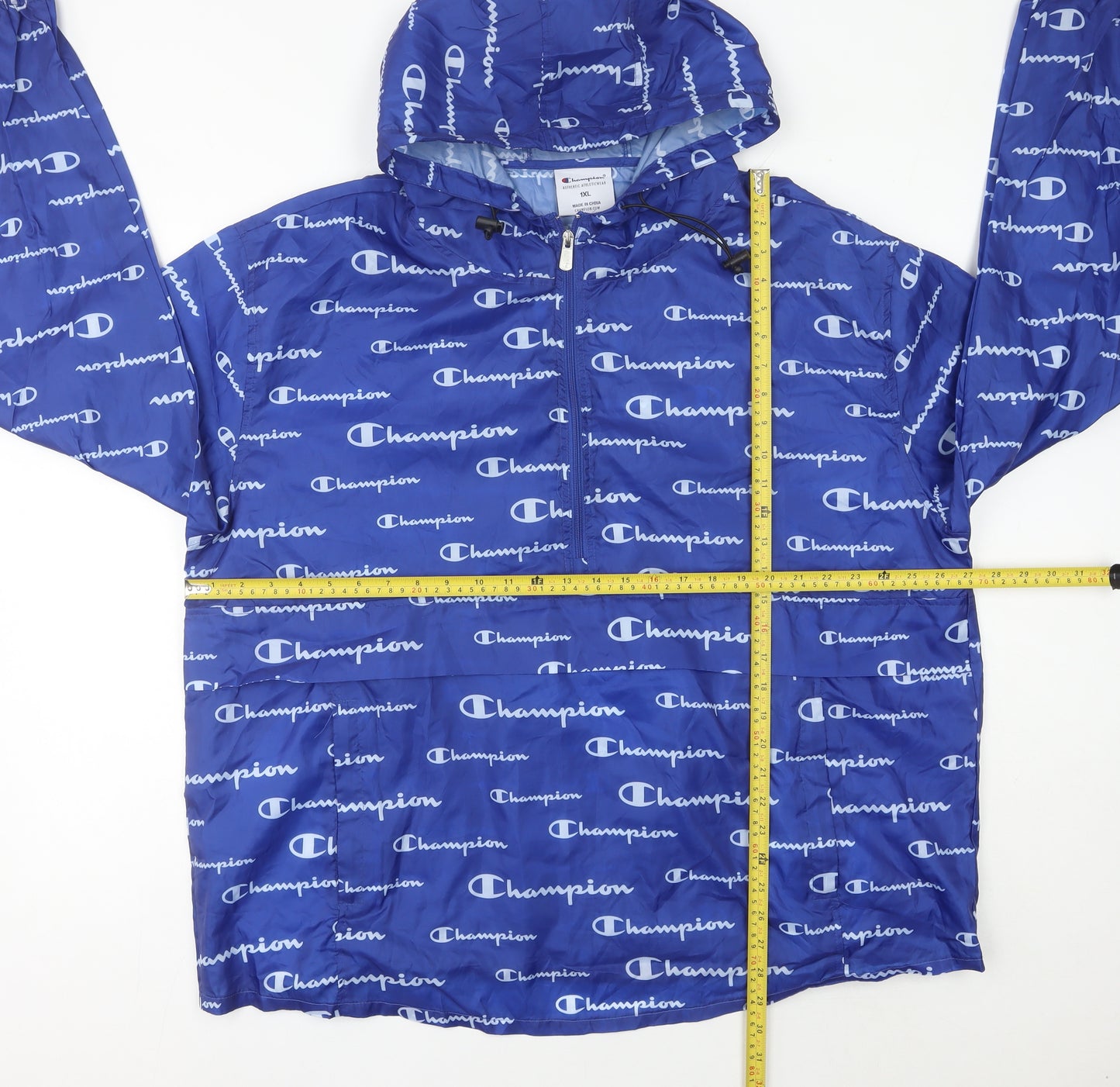 Champion Men’s Blue XL Windbreaker Jacket Hooded Lightweight