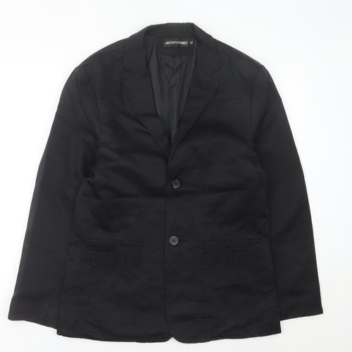 Jack & Jones Men’s Black Blazer Jacket L Regular Fit Formal