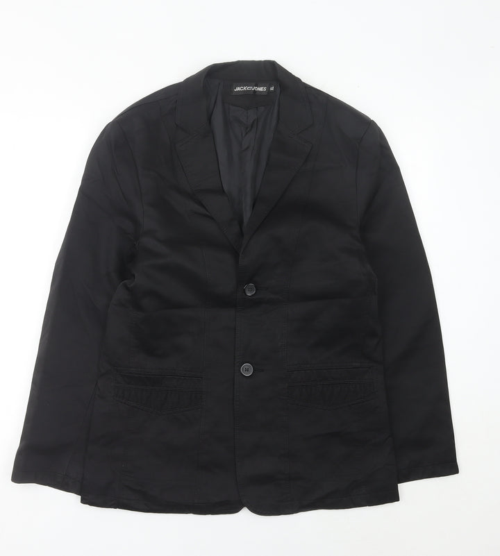 Jack & Jones Men’s Black Blazer Jacket L Regular Fit Formal