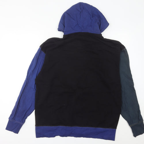 Puma Men's Black Blue Full Zip Hoodie Size L Logo Sportswear