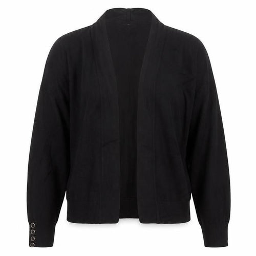 Wallis Women’s Black Collared Open Cardigan Size S Knit Long Sleeve