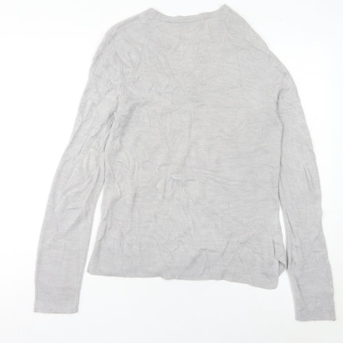Marks and Spencer Women’s Grey V-Neck Jumper Size 12 Acrylic Knit