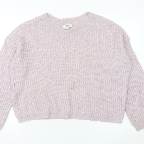 Jacqueline de Yong Womens Purple Knit Pullover Jumper Size M