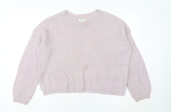 Jacqueline de Yong Womens Purple Knit Pullover Jumper Size M