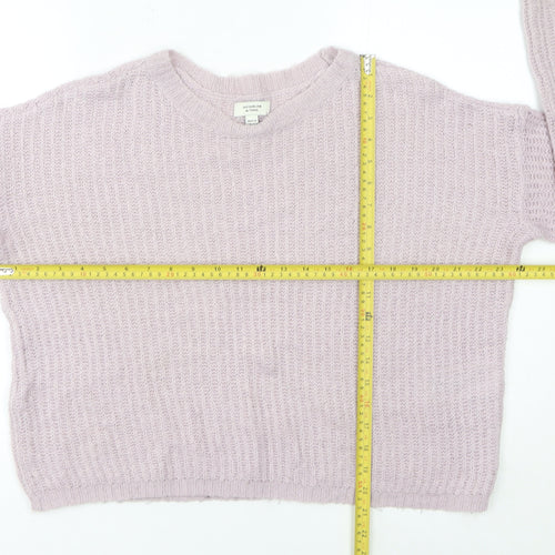 Jacqueline de Yong Womens Purple Knit Pullover Jumper Size M