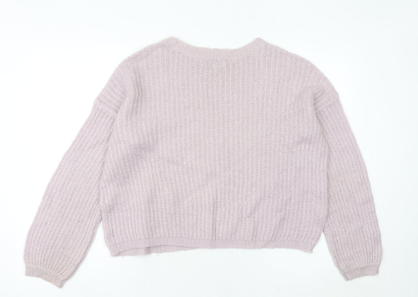 Jacqueline de Yong Womens Purple Knit Pullover Jumper Size M