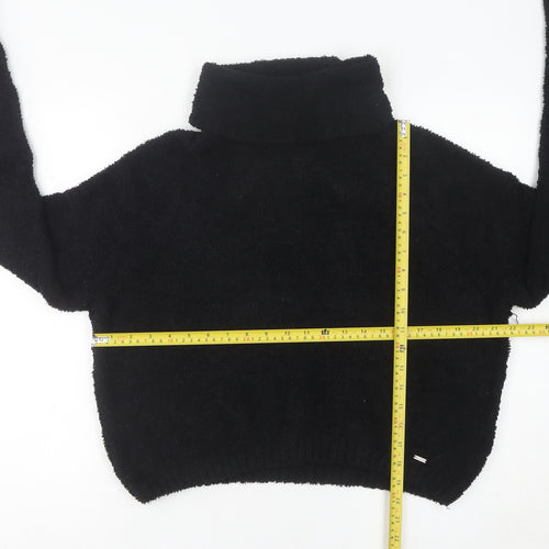 Hollister Womens Black L Roll Neck Pullover Jumper Long Sleeve Knit