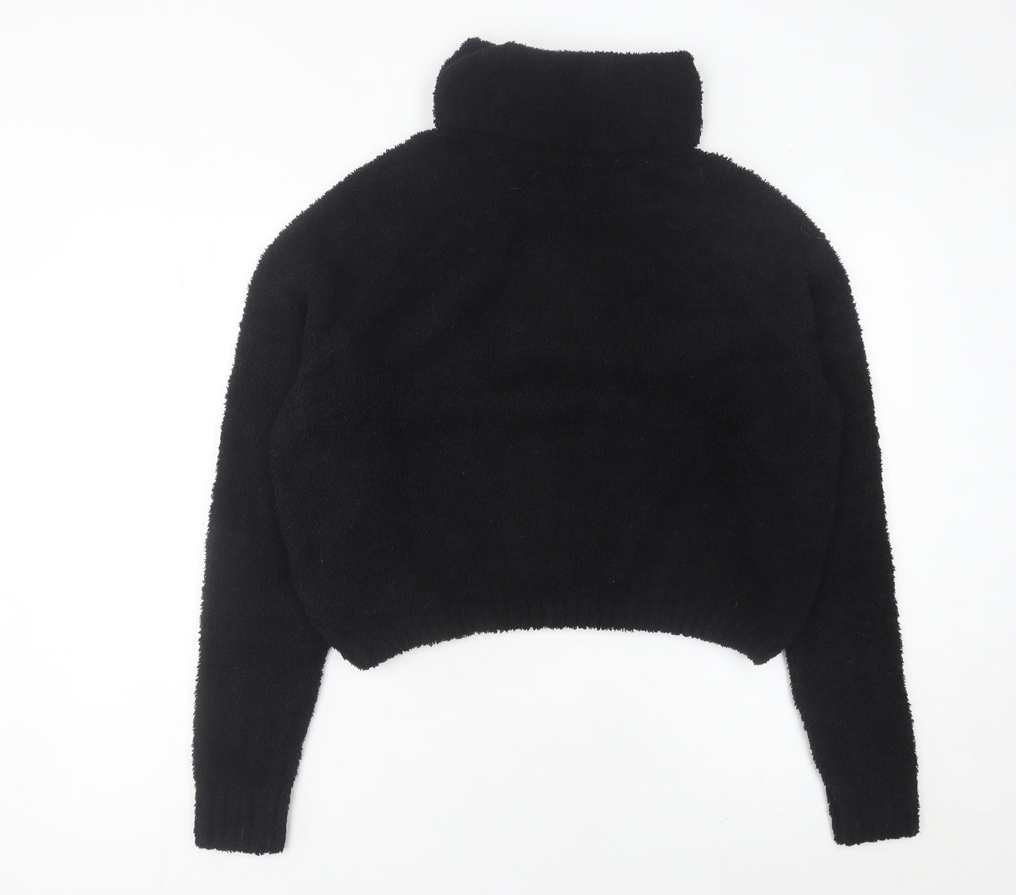 Hollister Womens Black L Roll Neck Pullover Jumper Long Sleeve Knit