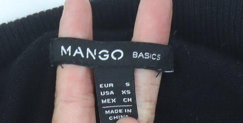 Mango Womens Black Cardigan Size 8 Regular Fit Knitwear