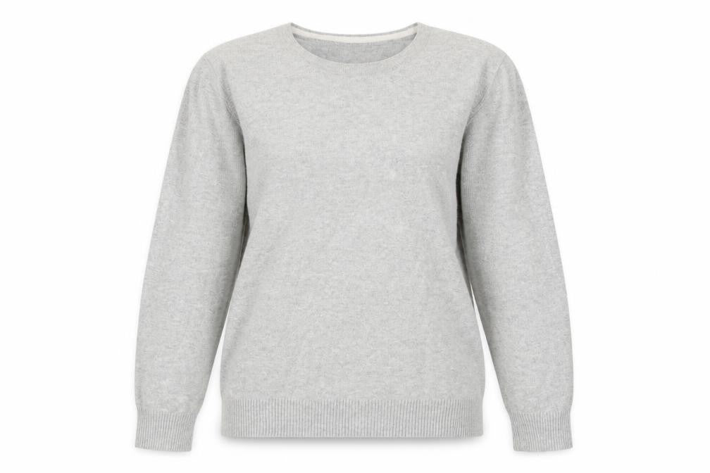 Front view of Gap Women’s Grey Cotton Crew Neck jumper, size L