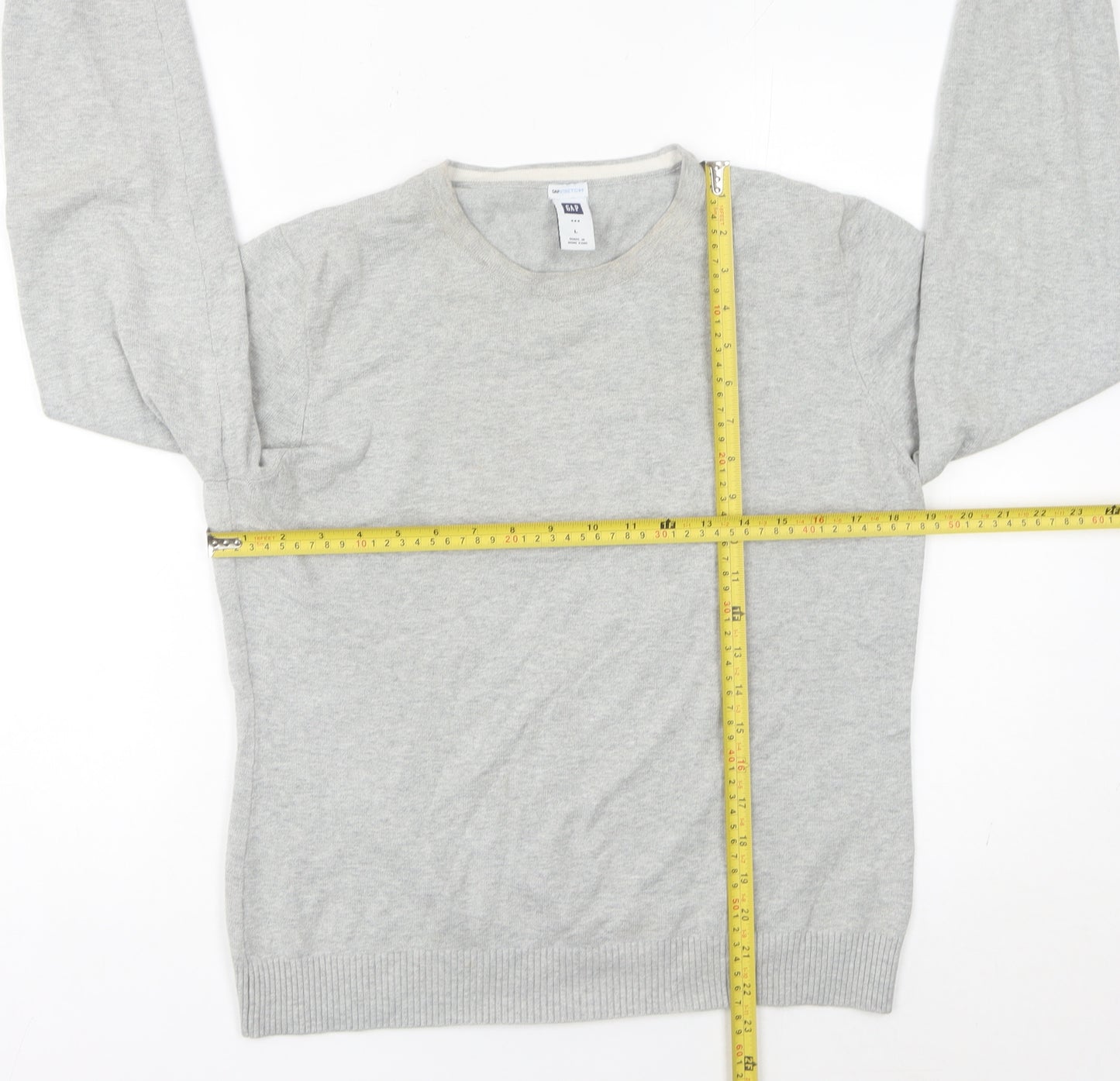 GAP Women’s Grey Cotton Crew Neck Pullover Jumper Size L