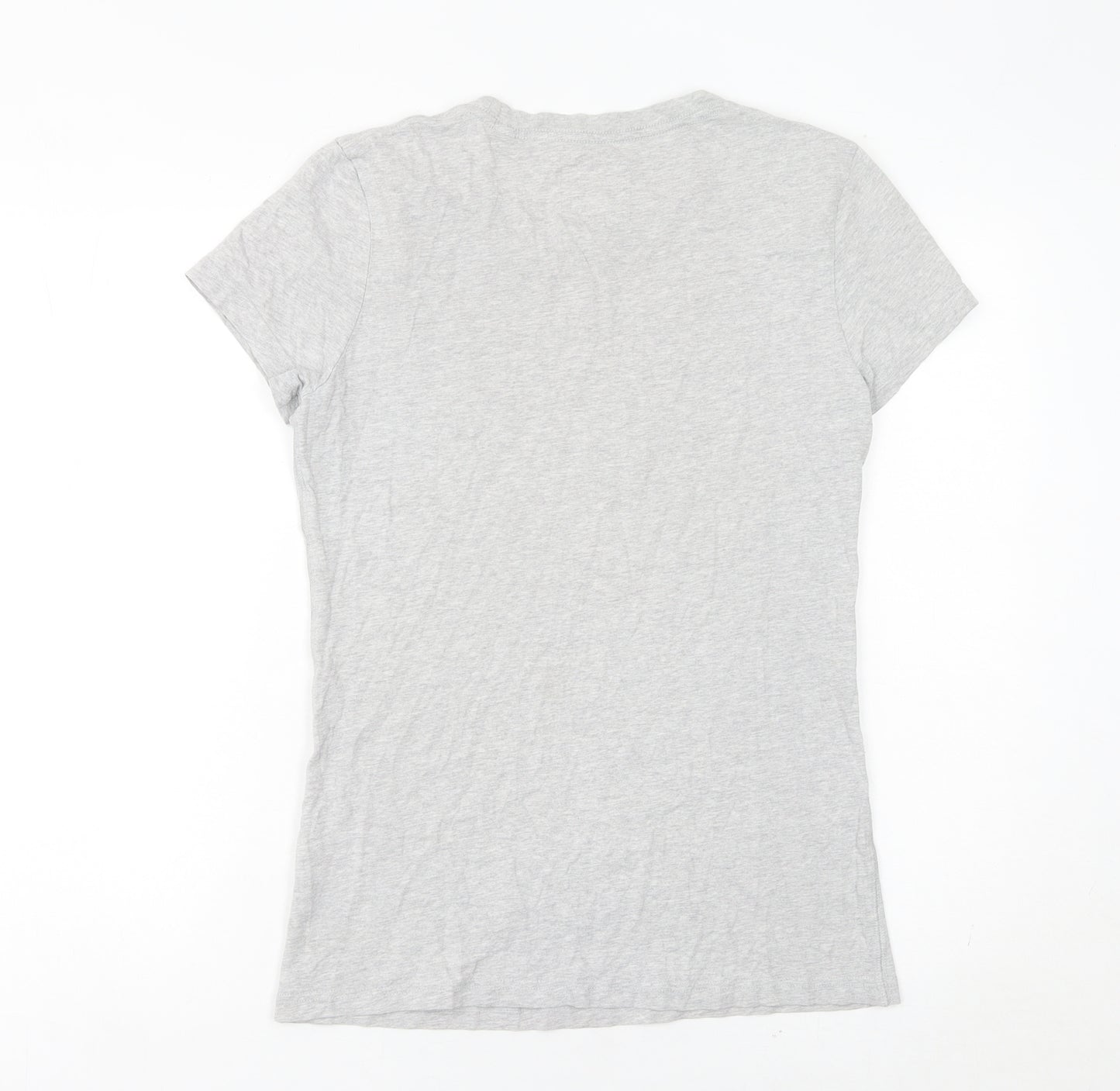 Jack Wills Womens Grey Cotton T-Shirt Size 12 Casual Slim Fit
