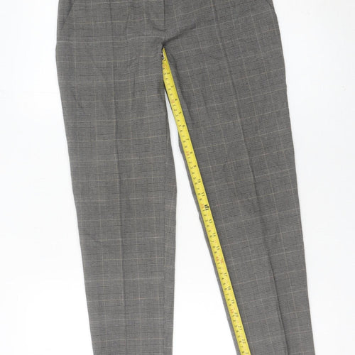 Miss Selfridge Women’s Grey Check Slim Trousers Size 8 Workwear
