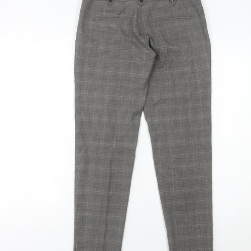Miss Selfridge Women’s Grey Check Slim Trousers Size 8 Workwear