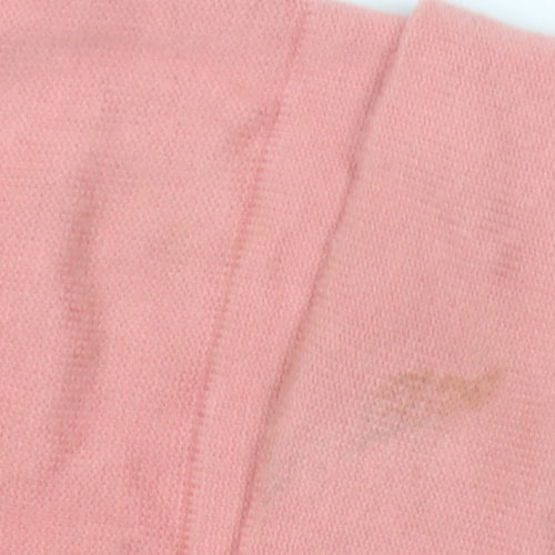 Edina Ronay Women’s Pink Cotton Cardigan UK 18 Round Neck 3/4 Sleeve