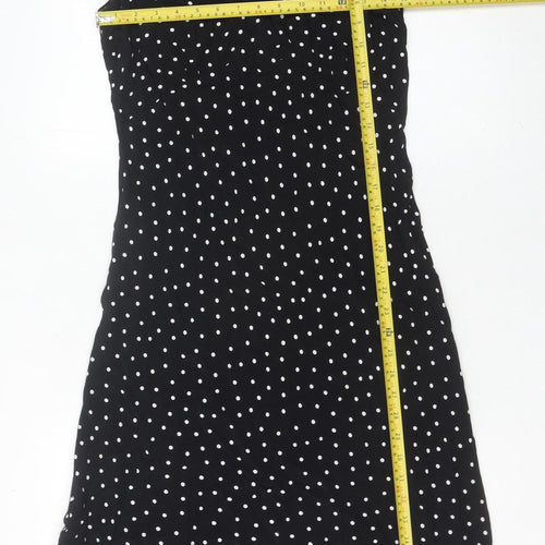Wallis Womens Black White Polka Dot Shift Dress Size 12 Sleeveless