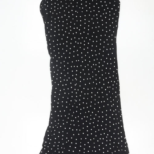 Wallis Womens Black White Polka Dot Shift Dress Size 12 Sleeveless