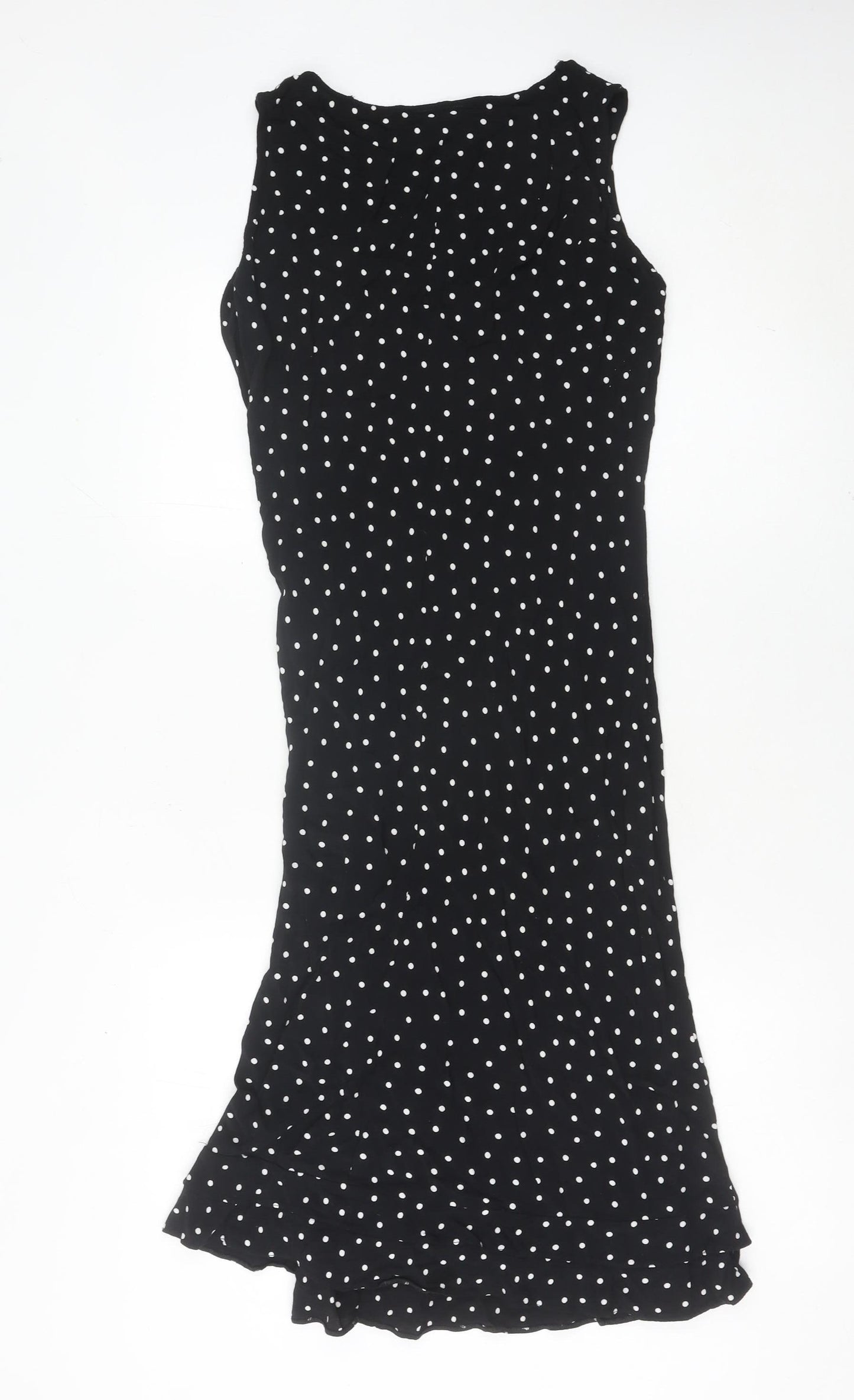 Wallis Womens Black White Polka Dot Shift Dress Size 12 Sleeveless