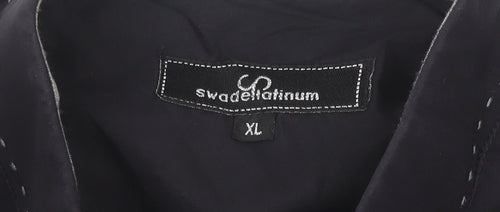 Swade Platinum Men's Black XL Slim Fit Long Sleeve Cotton Shirt