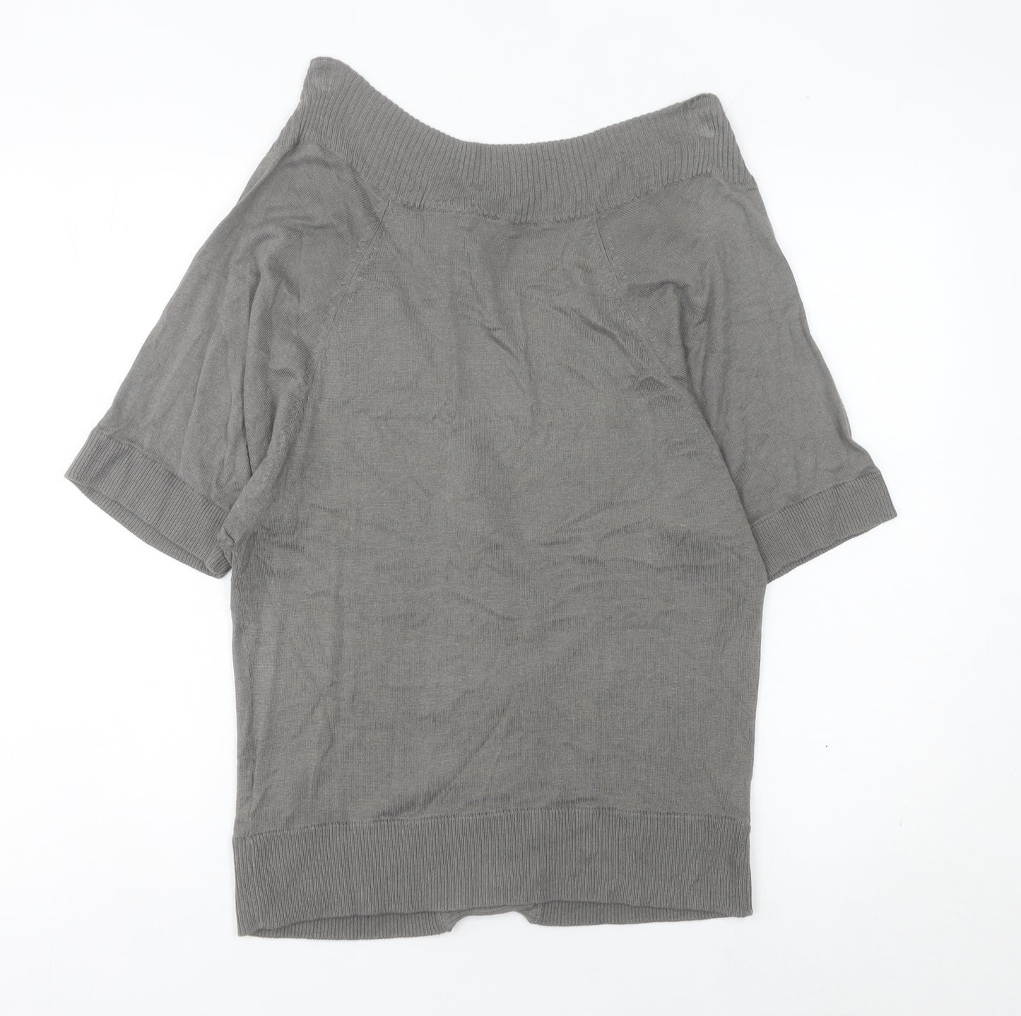 La Redoute Women’s Grey Short Sleeve V-Neck Cardigan Size 10/12