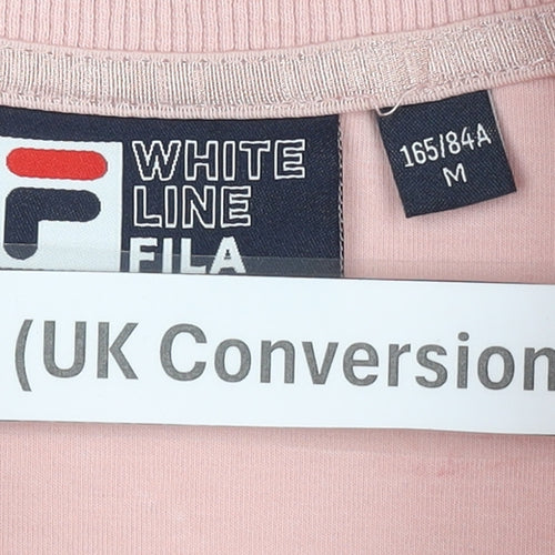 Fila Womens Pink Track Jacket Size 8 Graphic Print Full Zip