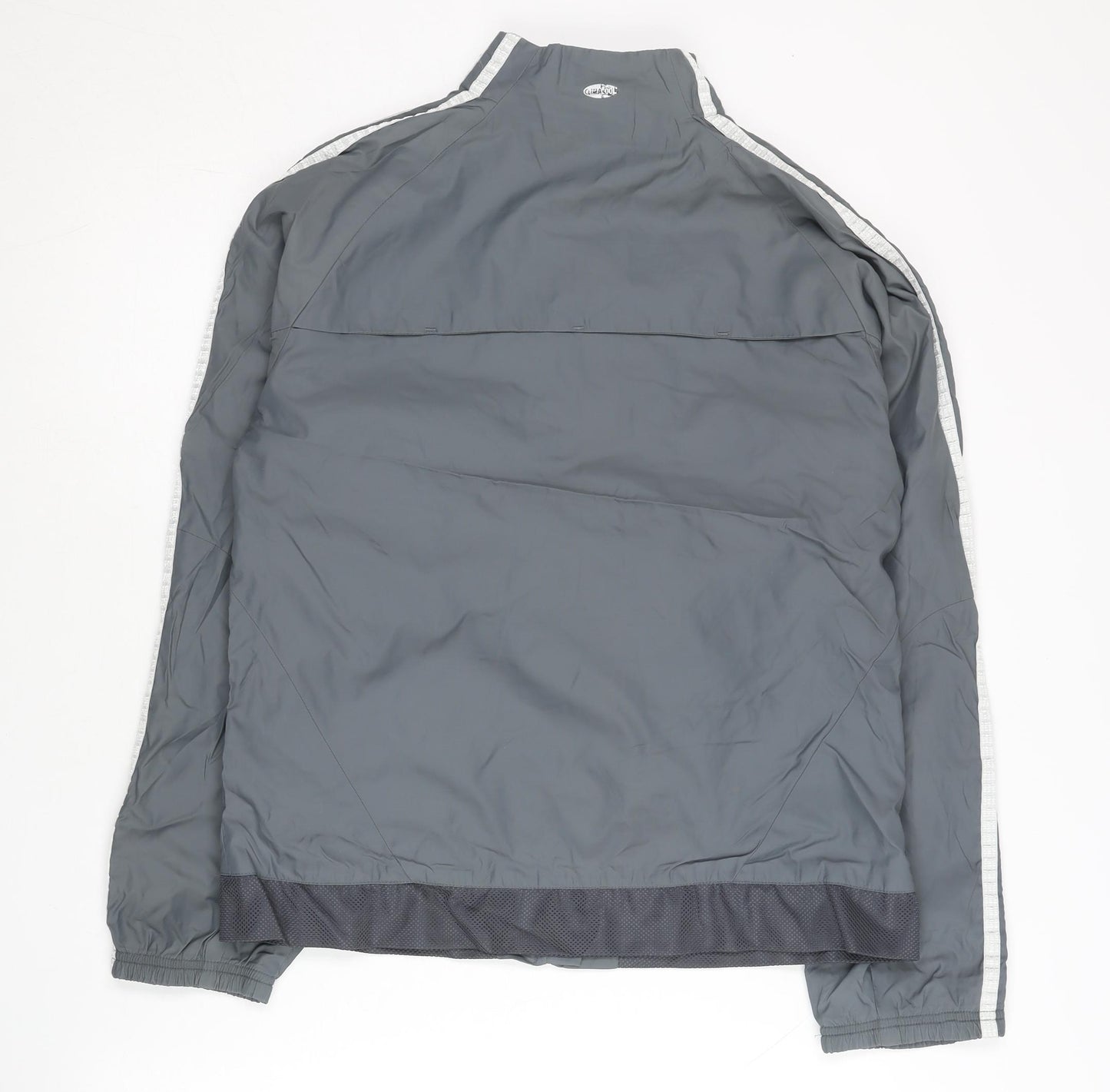 Adidas Women’s Grey Track Jacket L Lightweight Full Zip Sportswear