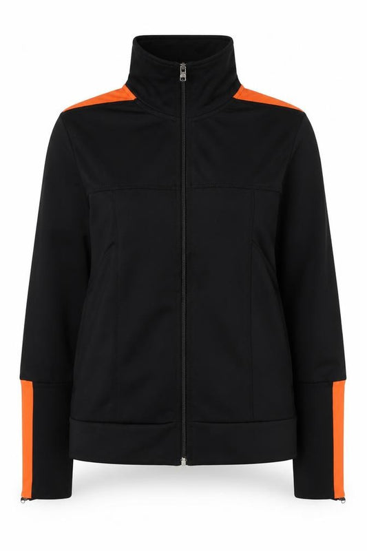Front view of Nike Women’s Black Medium Track Jacket Full Zip Activewear