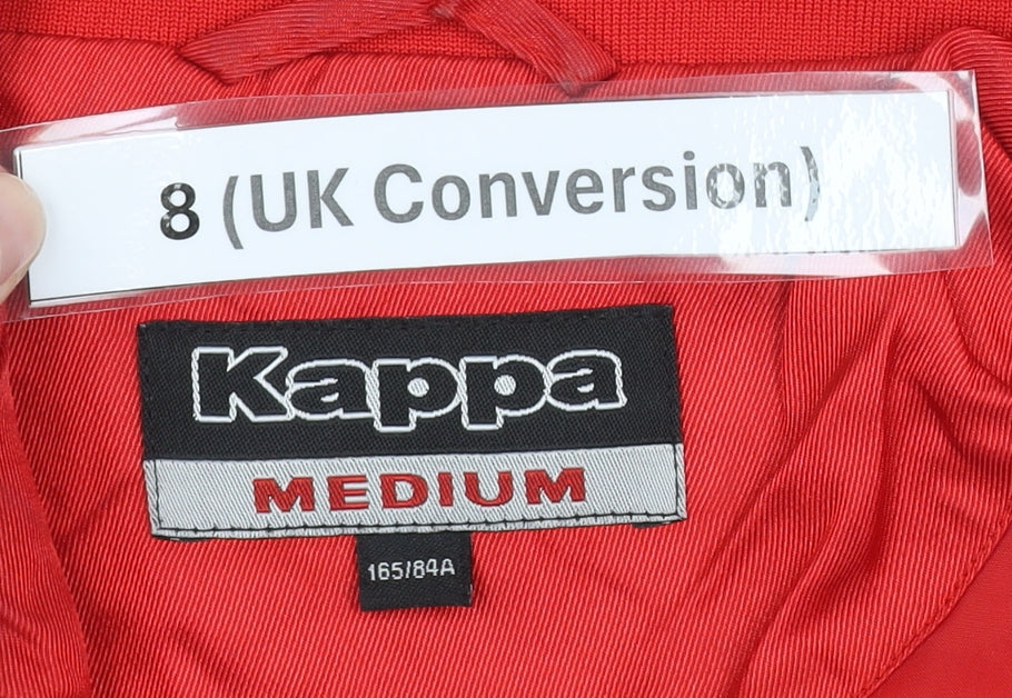 Kappa Womens Red Track Jacket Size 8 UK Full Zip Sportswear
