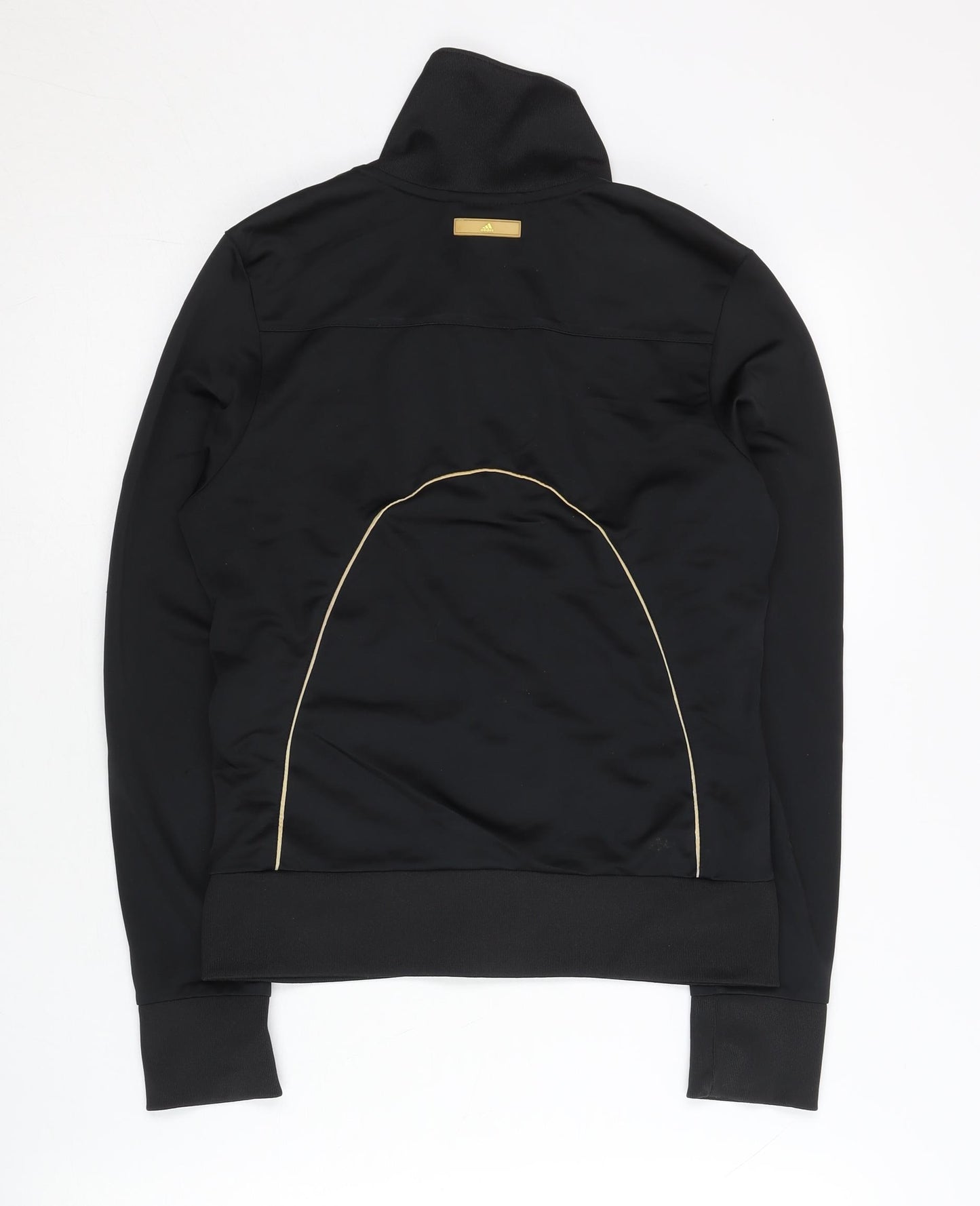 Adidas Womens Black Size 8 Track Jacket Slim Fit Full Zip
