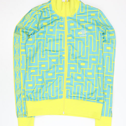 Umbro Women’s Blue Geometric Track Jacket Size 12 Full Zip Sportswear
