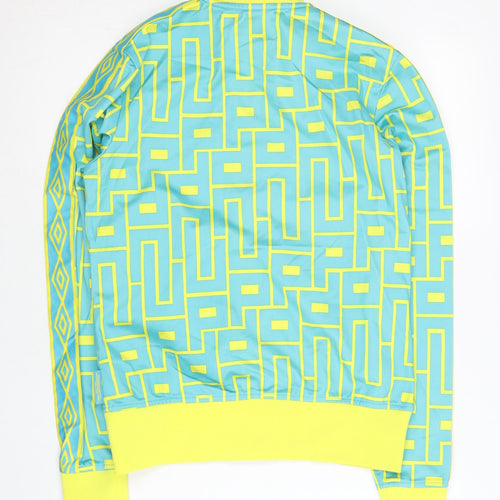 Umbro Women’s Blue Geometric Track Jacket Size 12 Full Zip Sportswear