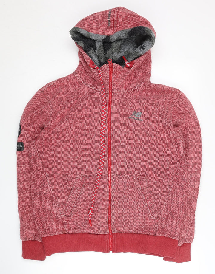 New Balance Womens Red Full Zip Hoodie M Lined Activewear