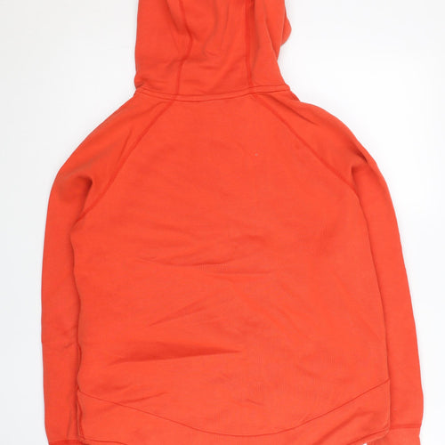 Nike Women Orange Full Zip Hoodie S Sports Raglan Sleeve
