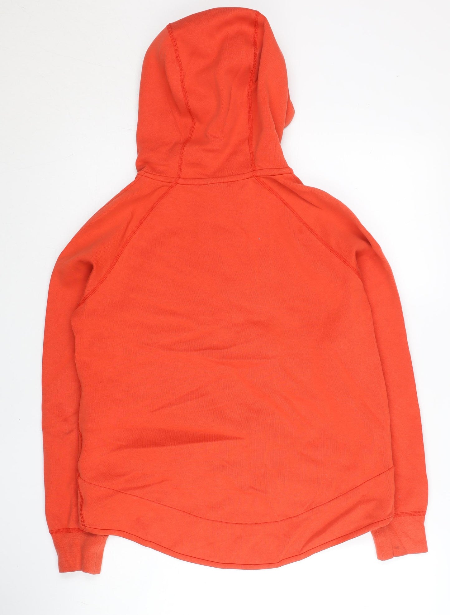 Nike Women Orange Full Zip Hoodie S Sports Raglan Sleeve