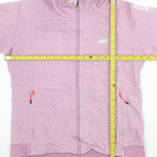 QD Running Women's Pink Full Zip Hoodie Size 12 UK Sports Activewear