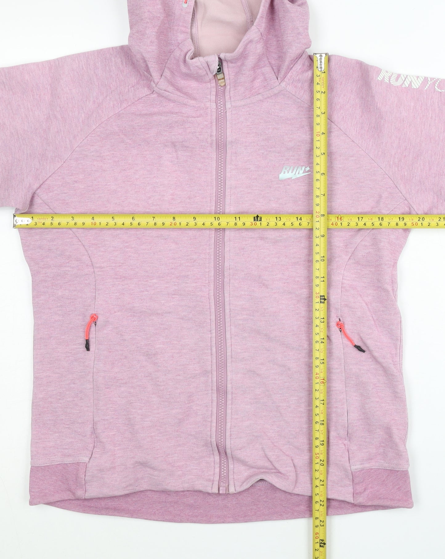 QD Running Women's Pink Full Zip Hoodie Size 12 UK Sports Activewear