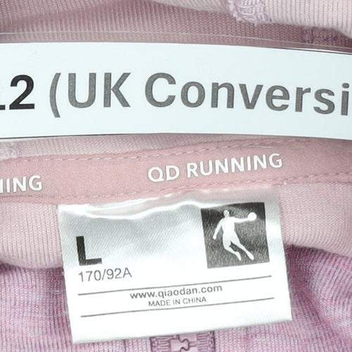 QD Running Women's Pink Full Zip Hoodie Size 12 UK Sports Activewear