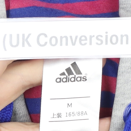 Adidas Womens Grey Zip Hoodie Size 10 Regular Fit Sportswear