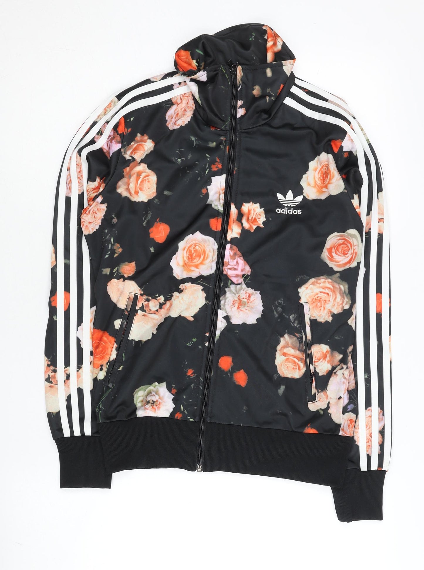 Adidas Womens Multicoloured Floral Track Jacket Size 10 Full Zip