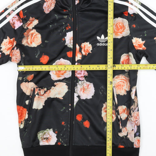 Adidas Womens Multicoloured Floral Track Jacket Size 10 Full Zip