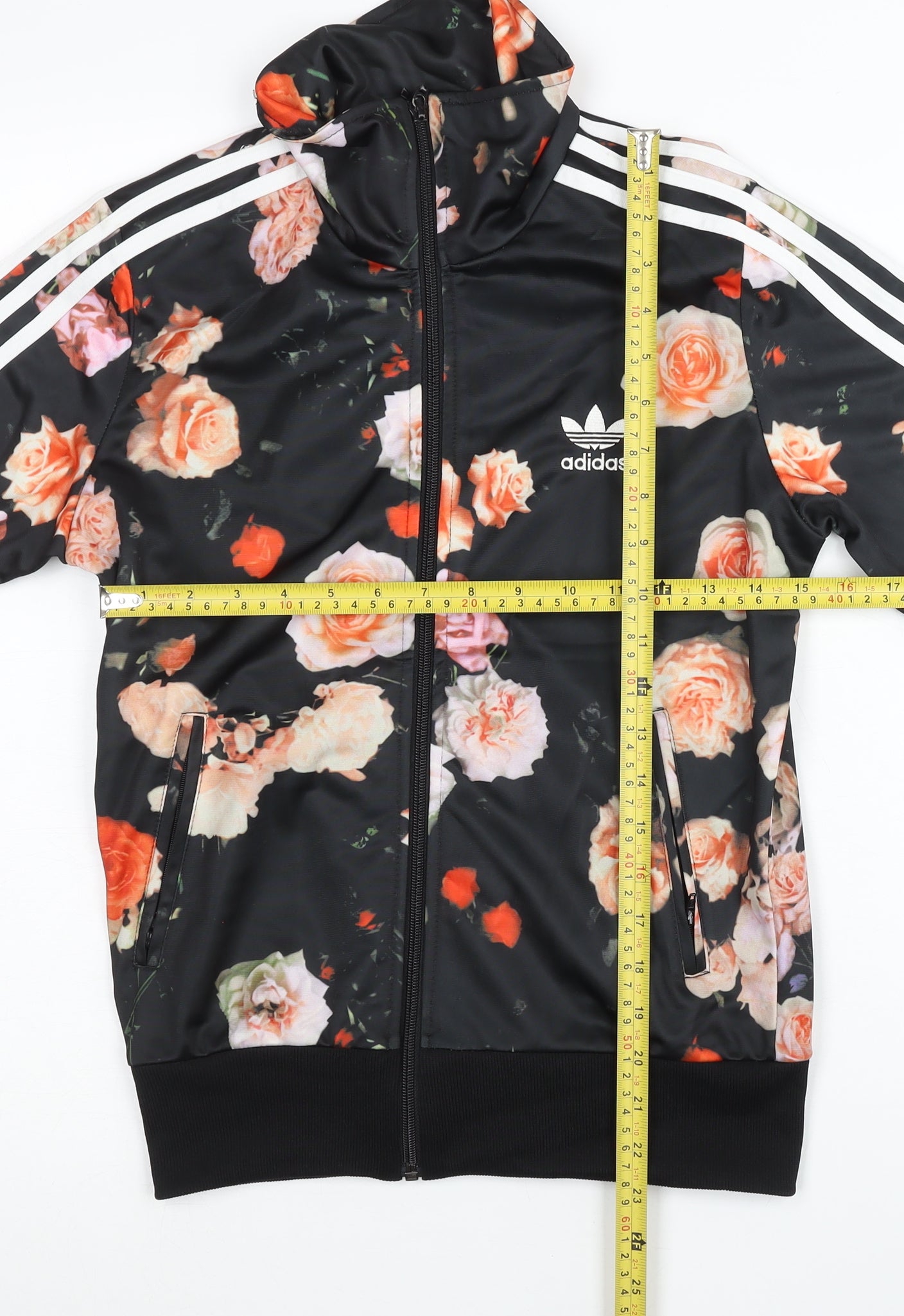 Adidas Womens Multicoloured Floral Track Jacket Size 10 Full Zip